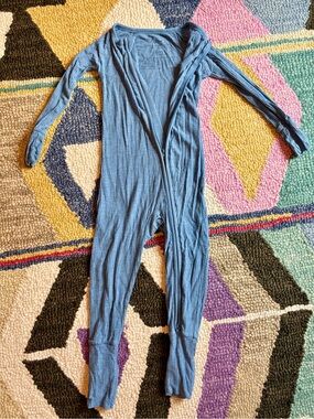 Little Sleepies Heather Blue Ribbed Footie - 2T